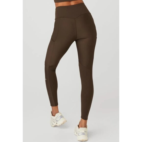 Alo Ribbed Airlift High-Waist 7/8 Enchanted Leggings Espresso Hi-Rise Waisted M - Picture 6 of 11